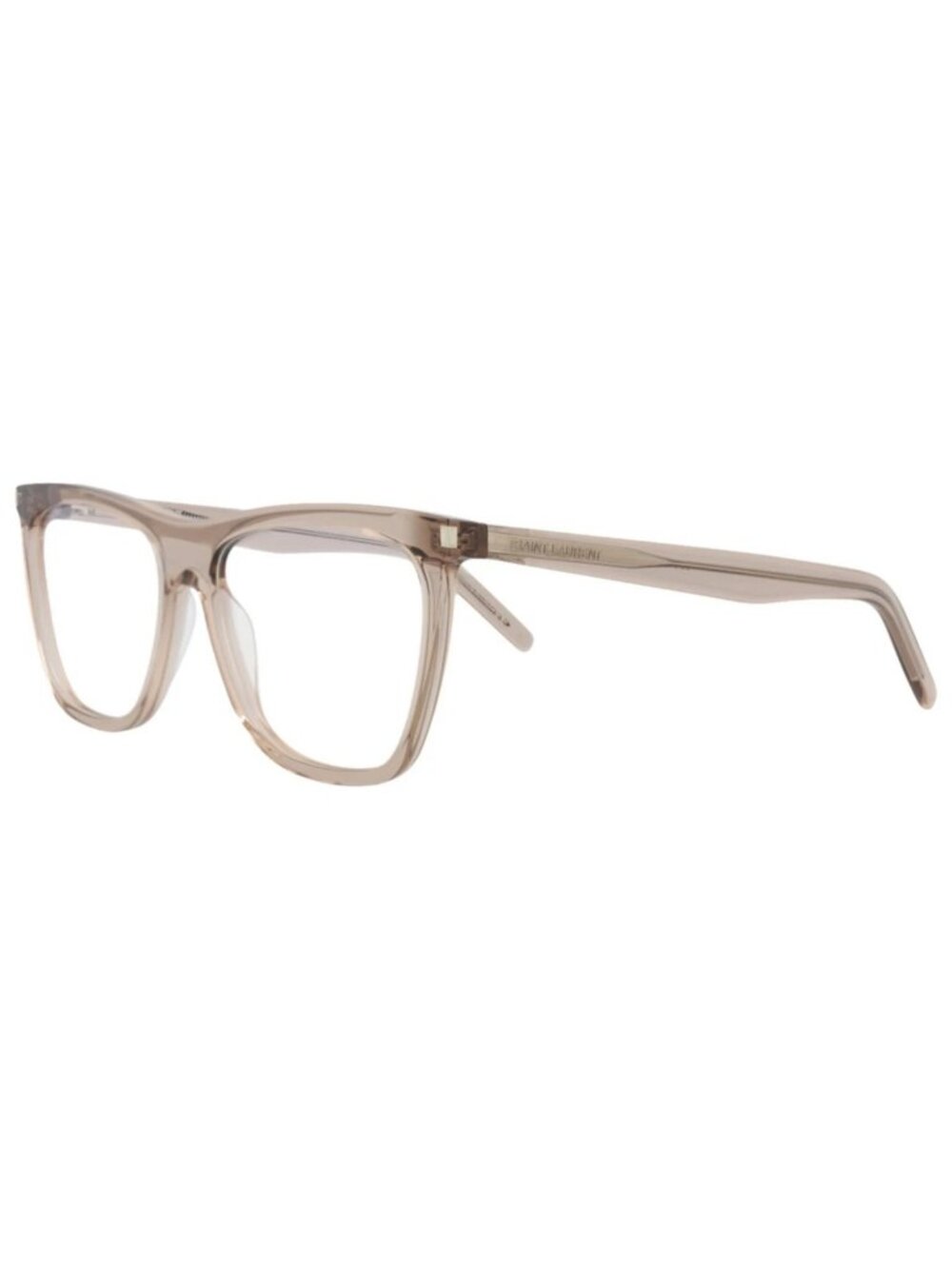 New Saint Laurent Women's Eyeglasses Square Rectangle Acetate Frame Brown Brown